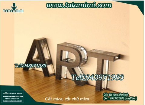 Chữ mica cắt từ tấm hay hút nổi