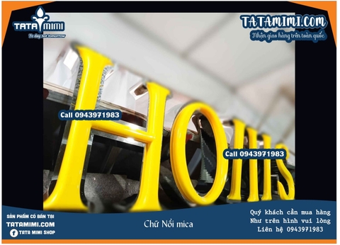 Chữ nổi mica được gia công theo thiết kế