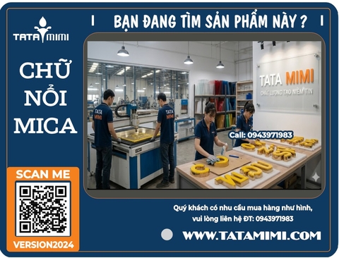 Gia công chữ nổi mica CNC theo yêu cầu.