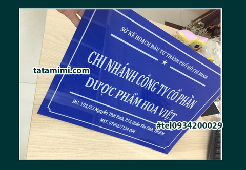 Biển công ty bằng mica phun sơn ngược màu sắc tùy chọn
