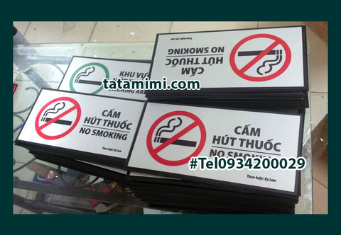 Biển no smoking bằng mica và inox các văn phòng cần có
