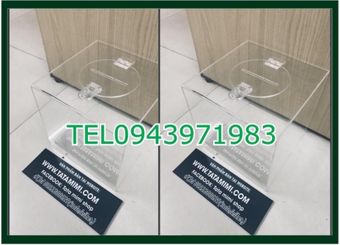 Hòm phiếu mica có thể làm hòm từ thiện
