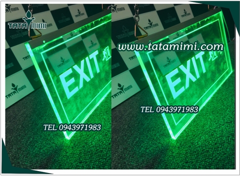 Biển exit có led màu xanh