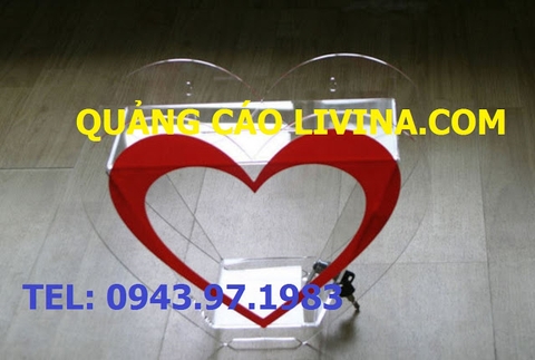 Hòm trái tim bằng mica đài loan đền đẹp