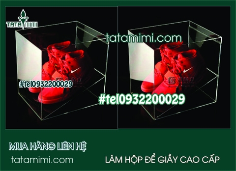Kệ trưng bày giày dẹp bằng mica đặt hàng theo yêu cầu