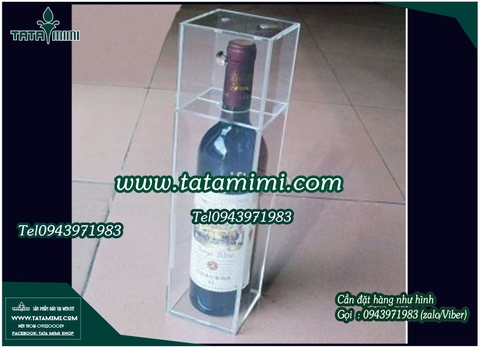 Thùng mica để riệu trưng bày