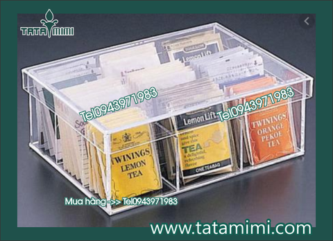 Hộp mica nhiều ngăn để quà tặng, để trà