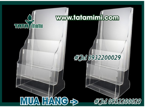 Kệ tờ rơi A4 đứng 2 tầng, 3 tầng bằng mica