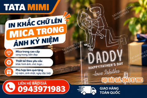 In Khắc Chữ Lên Mica Trong Ảnh Kỷ Niệm