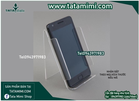 Kệ điện thoại làm từ mica màu cắt vừa kích thước điện thoại