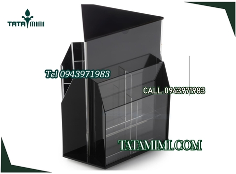 Kệ xoay 3 mặt các màu chia ngăn nhỏ đựng giấy tờ