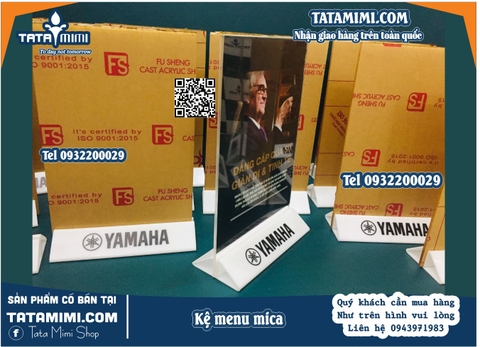 Bảng mica để bàn với đế tam giác rời thân