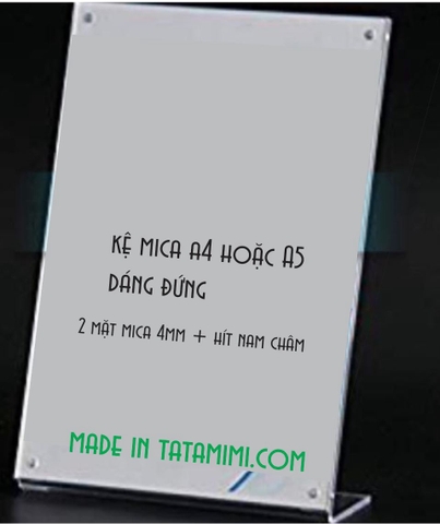 Kệ chữ L gồm 1 tấm hay 2 tấm mica ghép lại với nhau