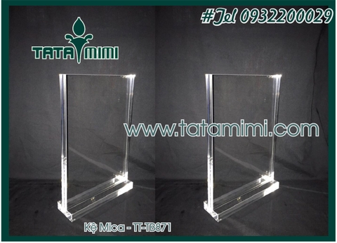Kệ menu mica chữ T đính nam châm