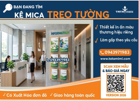 Kệ Tờ Rơi Vietcombank: Mẫu Kệ Mica A4, A6 & Card Visit Sang Trọng