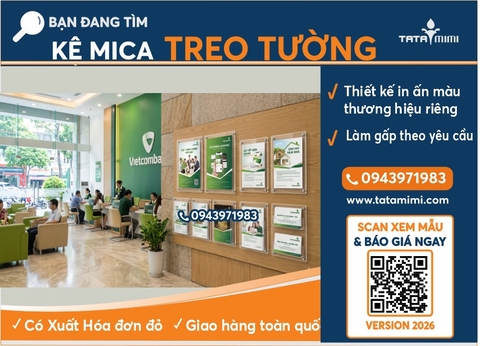 Mẫu Kệ Mica Treo Tường Ngân Hàng VCB Sang Trọng, Chuyên Nghiệp & Tiện Dụng