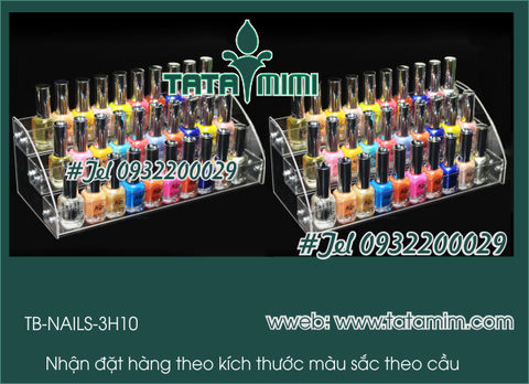 Kệ nước sơn mẫu mới bằng chất liệu mica trong suốt