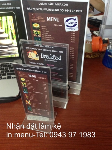 KỆ MICA MENU NHIỀU TIỆN LỢI