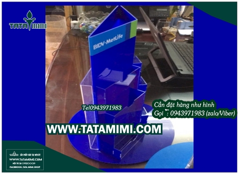 Kệ xoay chất lượng bằng mica màu blue