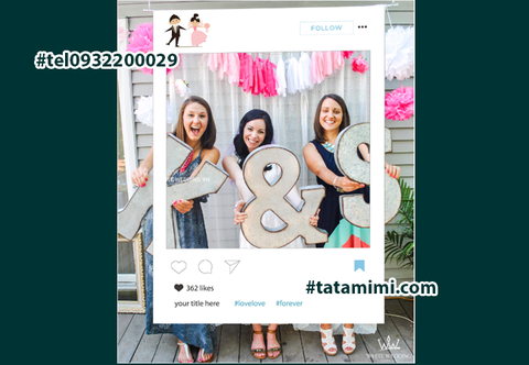 Gia công biển hastag cầm tay, khung ảnh chụp hình