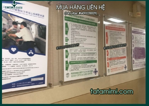 Khung poster tranh kính treo tường bằng mica trong có thể thay đổi nội dung