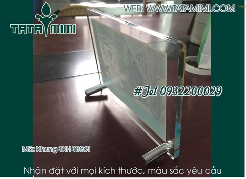 Khung mica để bàn hít nam châm, biển mica kẹp ảnh
