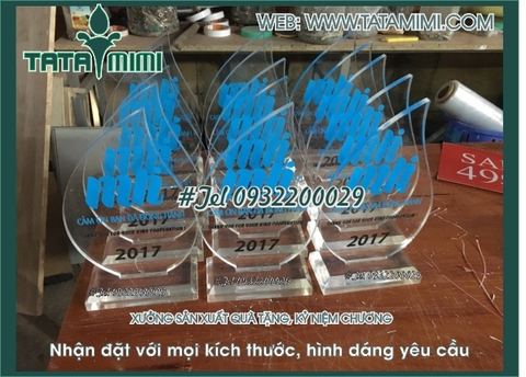 Mẫu kỉ niệm chương bằng mica trong suốt siêu đẹp,siêu nét