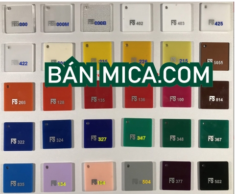 Màu được sử dụng cho các sản phẩm từ mica