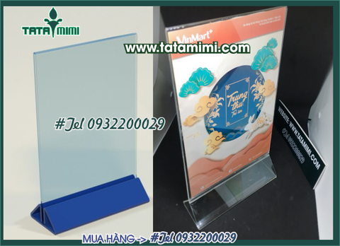 Kệ menu đế rút bằng chất liệu mica đài loan