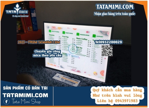  Biển menu led làm theo kích thước quầy