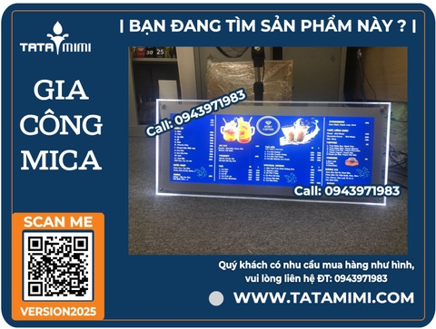 Biển menu LED mica siêu sáng, siêu mỏng – giải pháp nổi bật cho quán cafe, nhà hàng.