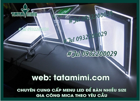 Hộp đèn mica led cafe và led trà sữa