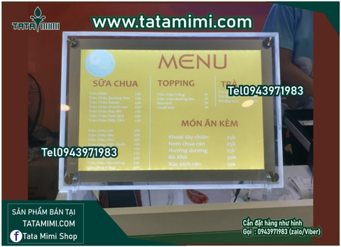 Bảng menu led được in theo kích thước