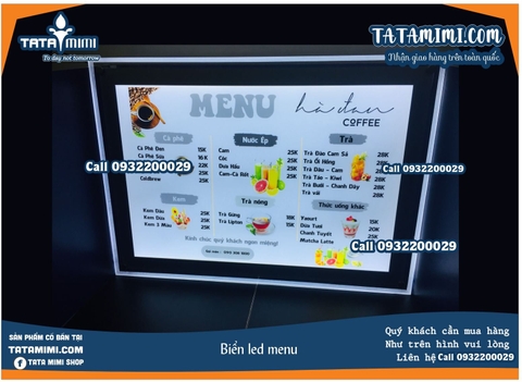 Biển menu treo tường có led