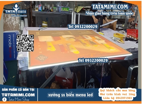 Biển menu led treo tường kích thước lớn