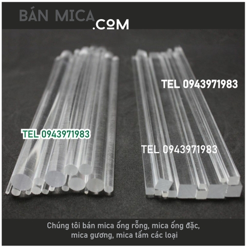 Các đường kính ống mica đặc có sẵn