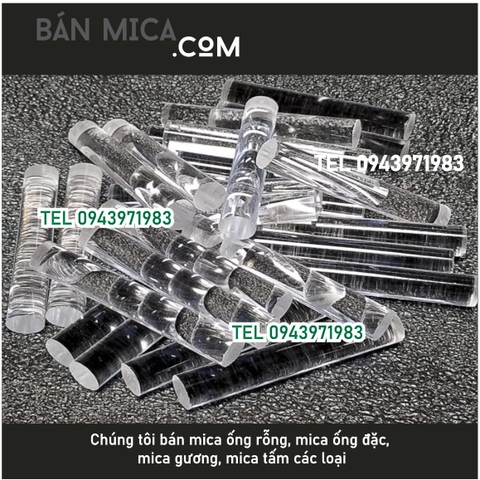Ống mica đặc trong suốt và sủi bọt