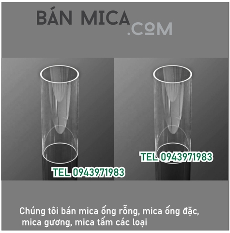 Ống mica cắt lẻ làm đèn trang trí