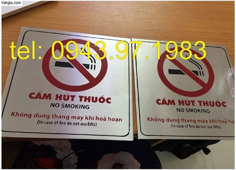 Biển no smoking bằng Inox-mica bán chạy hiện nay