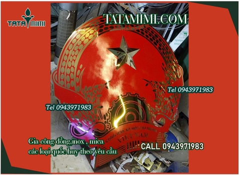 Quốc huy được gia công theo đường kính yêu cầu