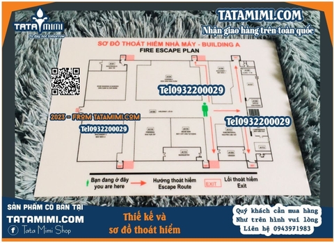 Bảng sơ đồ thoát hiểm kích thước A3-A4