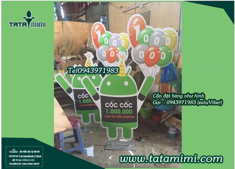 Standee thân sắt cố định
