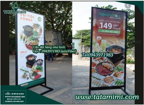Standee khung làm từ sắt hộp vuông hay tròn
