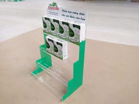 Kệ mica để thuốc tại các cửa hàng