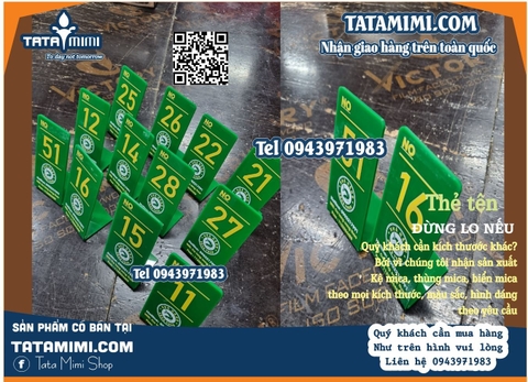 Thẻ bàn cà phê từ mica 3mm và nội dung in uv