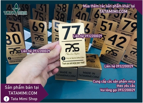 Thẻ bàn cà phê - thẻ chữ l- chữ A in decal