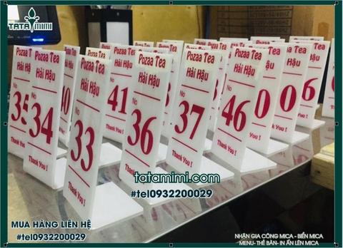 Thẻ bàn cà phê in theo logo thiết kế