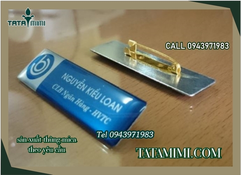 Thẻ tên nhân viên in trực tiếp và gắn kim băng