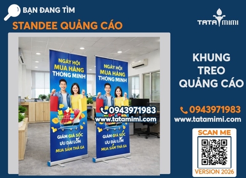 Thiết kế in banner standee rollup cho sự kiện hội chợ triển lãm