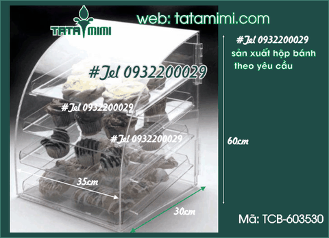 Kệ đựng bánh ngọt bằng mica, Hộp đựng bánh ngọt bằng mica